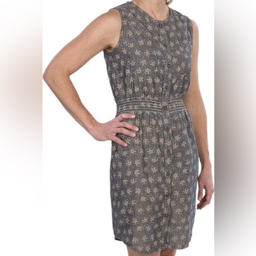 Gramicci Japanese‎ Floral Gray Dress Sleeveless Crew Neck Size Large